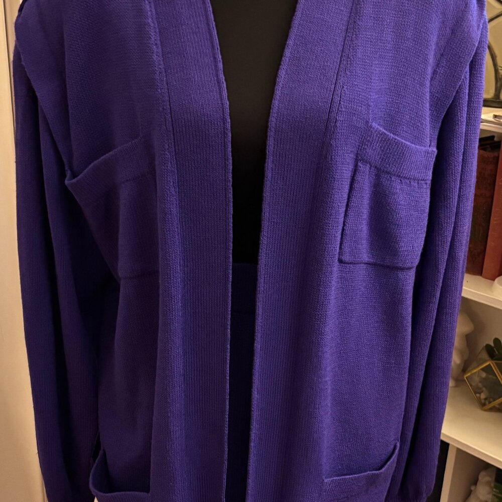 St John Two Piece Skirt Set in Purple